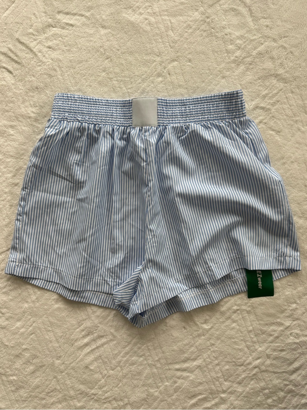SHEIN Light Blue & White Striped Shorts